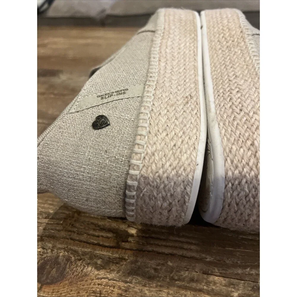Skechers Martha Stewart BOBS Sesame By the Bay Natural Tan Slip Ons, 9.5